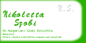 nikoletta szobi business card